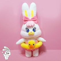 리코인형 토끼 캐릭터 봉제 애착 바니 동물 이모티콘 인형, 리코 수영복 40cm-핑크+오리튜브