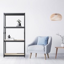 스피드랙 철제선반 조립식 앵글 4단 900 x 600 x 2400, 화이트, 9mm 양면코팅 보드