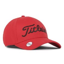 타이틀리스트(Titleist) 골프 모자 남성 플레이어 볼 마커 캡 HJ22CCM BKWT, 레드 블랙
