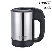 전기 포트 주전자 티포트 드립포트 0.5L 미니 전기 주전자 차 커피 스테인레스 스틸 1000W 휴대용 여행 물, 01 Travel Kettle_01 EU