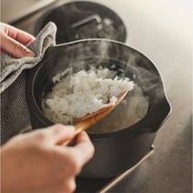 킨토 카코미 자취 혼족용 혼밥솥 이중뚜껑 2인용 밥솥 냄비 뚝배기 직화 오븐 가능, 카코미밥솥 블랙(08773B-12-BK)