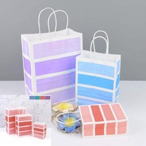 사각 라인 종이 쇼핑백 고급쇼핑백 선물가방 며느리생일선물, 대 - 민트