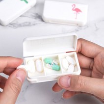 달자샵 휴대용 미니 알약 케이스 심플한 디자인의 약통 케이스 하루 3칸 분리, 1개입, 편지