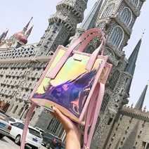 PGM*^몰글로시 홀로그래픽 PVC 토트 크로스 백 SM-UN-8562 패션 데이트가방 홀로 미니숄더 숄더 홀로그램 데이트룩 사각토드^^췤pgm