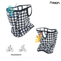 MCN 자외선차단 자전거 마스크 여름용 얼굴 햇빛가리개 메쉬, 하운드 체크