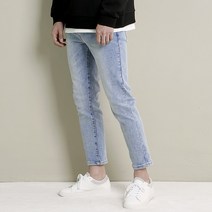 진스베이직 스판 9부 테이퍼드진 연청 진청UJ51001