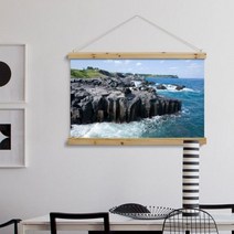 [천삼백케이] [꾸밈] cc466-우드스크롤90CmX60Cm-아름다운제주도, 2타입 유채꽃