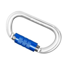 25KN 헤비 듀티 Carabiner Screwgate 암벽 등반 비계 Arborist Caving 내림차순, 03 Silver Auto