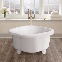 바스코리아 미아 인조대리석 이동식 욕조 | 910 프리스탠딩 반신욕조, 1개, 910 x 910 x 500