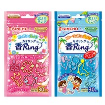 KINCHO 킨초 카오링 모기 퇴치 팔찌 핑크1(꽃향30개입)+블루1(과일향30개입), 1세트