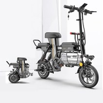 3인용 폴딩 전기자전거 여성전기차 전동스쿠터 12인치48V 350W 항속160km, 화이트