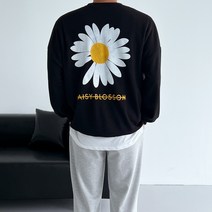 플라워 남자 프린팅 오버핏 맨투맨