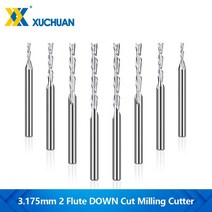 원단재단기 미니 무선 충전 휴대용 컷팅기 다운 컷 라우터 비트 18 생크 카바이드 밀링 커터 2 플루트 CNC 기계 엔드 밀 목공 MDF 절단119339, 3.175x2.5x17x45L, 14 3.175x2.5x17x45L