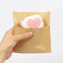 크라프트 봉투형 식품포장지 (500매) 소 중 와플 고로케 샌드위치 쿠키 선물 내면코팅 종이팩, 소_15x(10+16)cm, 1묶음(500매)