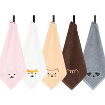 송월타올 빼꼼 갤럭시 트레블 고리수건, 5장, 빼꼼(피치)