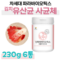 100억 유산균 사균체 파라 바이오틱스 포뮬러 락토 바실러스 플란타럼 김치 유산균 카제이 에시도 필러스 5세대 유산균 비타민 미네랄 프락토 올리고당 유익균 먹기 아미노산, 6통, 3g x   (하루 1스푼)