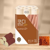 코디 웰빙황토 도톰한3겹 30M30롤x1팩 독일더마테스트, 단품