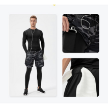 dbigters 남성 휘트니스 데일리 운동복 일체형 스포츠 반바지 레깅스