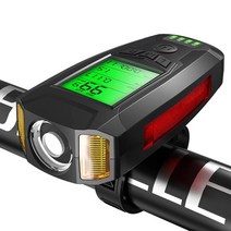 5 In 1 방수 자전거 라이트 USB 충전 자전거 라이트 자전거 컴퓨터 LCD 속도계 주행 거리계 5 모드 경적 사이클링 라이트, [07] Rear Light