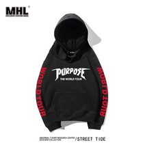 후드맨투맨 트렌드 저스틴 비버 순회 공연함 같은스타일 PURPOSETOUR 봄계절 얇은 남성 2275130322