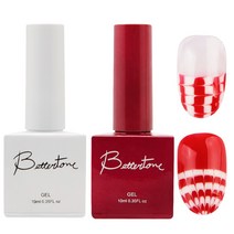 아이빛 네일 국시용 마블 레드 화이트 베러톤세트 컬러젤, 1세트