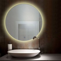 상반신거울 원형 간접조명 거울 led 벽걸이 욕실 거실 현관 반신, 화이트