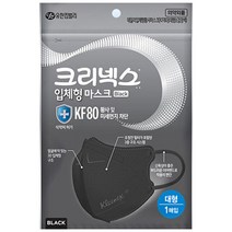 유한킴벌리 크리넥스 KF80 KF94 데일리 입체형 황사마스크 새부리형 소형 중형 대형, 80매, KF-80대형(블랙)