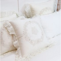 [ 메종드파리 ] 쿠션 플로랄 3종 모음 프릴 린넨쿠션 플라워 코튼 꽃 레이스