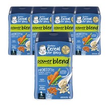 거버 시리얼 파워 블렌드 어린이 미음 227g, 5개, 오트밀 + 렌틸콩 + 당근 + 완두콩
