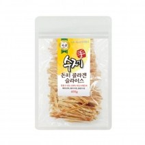 W6AA3BFL 애견 강아지 돈피 콜라겐 영양 슬라이스 간식 400g 스낵 수제 돼지껍데기, 1