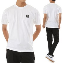 스톤 아일랜드 [명품]22FW 스톤아일랜드 로고 패치 반팔 티셔츠 771524113 V0001