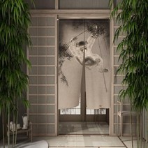 동물 문 커튼 중국어 잉어 호랑이 표범 새 파티션 화면 복도 입구 출입구 일본 방 장식, CTS00351+85x150cm