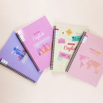 영어노트 초등학생 영어학원 좁은칸 12줄 스프링노트, 노트 4권 (랜덤발송)