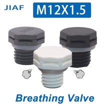 루버창 손잡이 덕트 10Pcs M12 * 1.5 나일론 방수 공기 환기 밸브 나사 보호 벤트 플러그 E-PTFE 12mm 플라스틱 브리더, M12X1.5 Gray 10PCS, not with nut