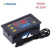 디지털온습도계 온습도센서 어항필터 수족관여과기 어항여과기 W3230 DC 12V 24V 110V 220V AC 디지털 온도 컨트롤러 LED 디스플레이 조절기 가열 냉각 스위치 포함, W3230 AC 220V