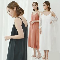 이너퀸 V넥 롱원피스 나시원피스 끈원피스 포엘