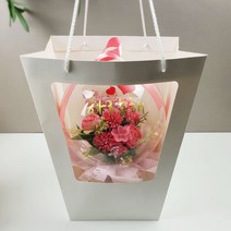 수비니샵 믹스꽃다발+LED전구+쇼핑백 레터링 꽃풍선 풍선꽃다발 레터링풍선 생일선물 졸업 어버이날, 옐로우믹스/화분형+LED전구+쇼핑백, 문구작성