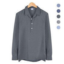 이지핏 오픈 카라 반탁 보카시 다크그레이셔츠 _NWM005 남자청남방 핸리넥 차이나카라 만다린카라 데님셔츠 청자켓 유니클로청남방 청남방코디 오버핏청남방