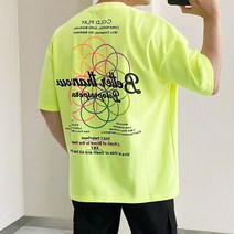 베럴댄나우 남녀공용 콜드플레이 프린팅 오버핏 반팔 티셔츠