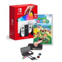 닌텐도 스위치 본체 OLED 화이트 + 모여봐요 동물의숲 + 악세사리 패키지, OLED화이트+동숲+프리악세