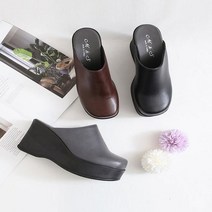[코지] 여자 미용사 실내 9cm 키높이 뮬 블로퍼 슬리퍼