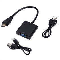 컴퓨터 모니터 1080p hdmi to vga 케이블 변환기 오디오 전원 공급 장치, C