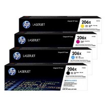 HP 206X 정품토너(대용량) 4색세트(W2110X 검정+W2111X 파랑+W2112X 노랑+W2113X 빨강) M255nw M255dw MFP M282nw MFP M283
