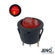 2단 3핀 로커 스위치 원형 12V LED 레드ON-OFF 20mm