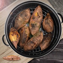군고구마솥 옥수수 요술냄비 직화 군밤 구이 팬 원형, 24CM 에나멜커버 (1인용)