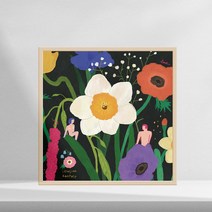이쿵 작가 (판타지 러브) 아트 캔버스 액자 거실 장식 카페 인테리어 소품 집들이선물, 원목