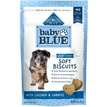 블루 버팔로 베이비 소프트 비스킷 천연 치킨 당근 강아지 간식 8온스 백
