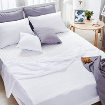 [라이크홈 쿨쿨 여름모음전] 시어서커 홑이불 S (150 x 200 cm), 솔리드화이트