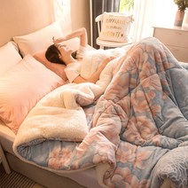 따뜻한 양털 벨벳 양면 극세사 겨울 이불 더블 싱글 기숙사 학생 침구 보온력 포근한 신혼침구 자취방 필수품