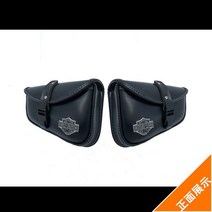 할리 가죽 883 / X48 / 1200 / 750 삼각형 사이드 새들백 바이크 오토바이 리어백 탑박스 라이더 힙색 백팩 가방 복고풍 스타일 STYLE, 왼쪽금속 버클 1 개